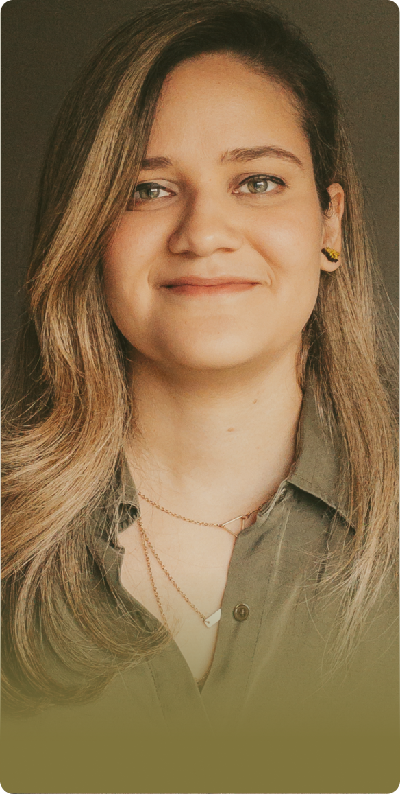 Woman with blonde hair smiling